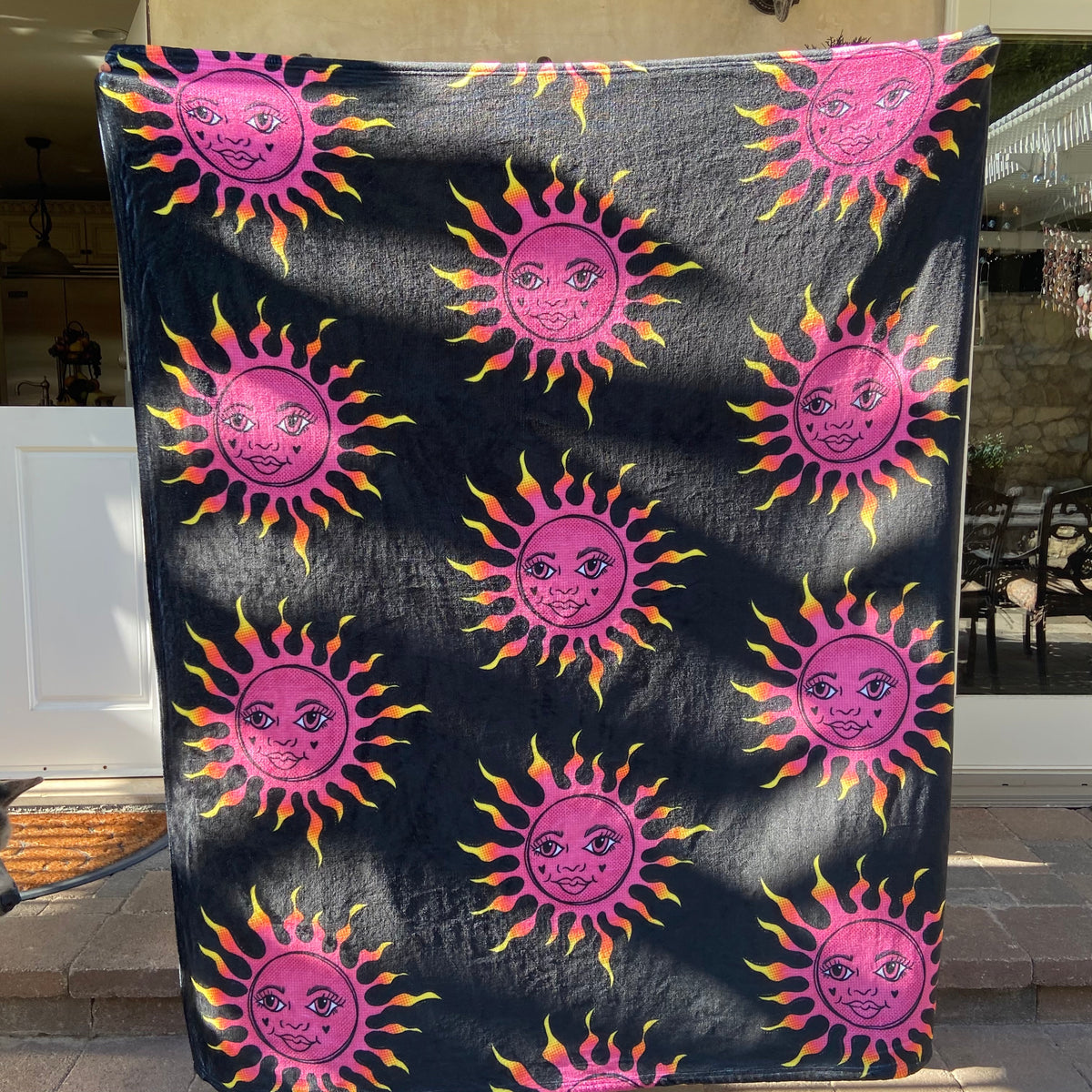 Neon Sun Throw Blanket Art By Alyssia Strasser 0949